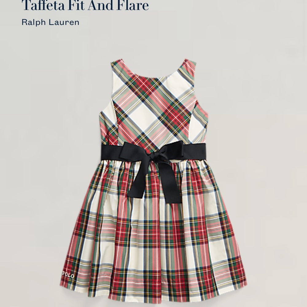 Ralph Lauren Multicolor Plaid Dress with Black Belt